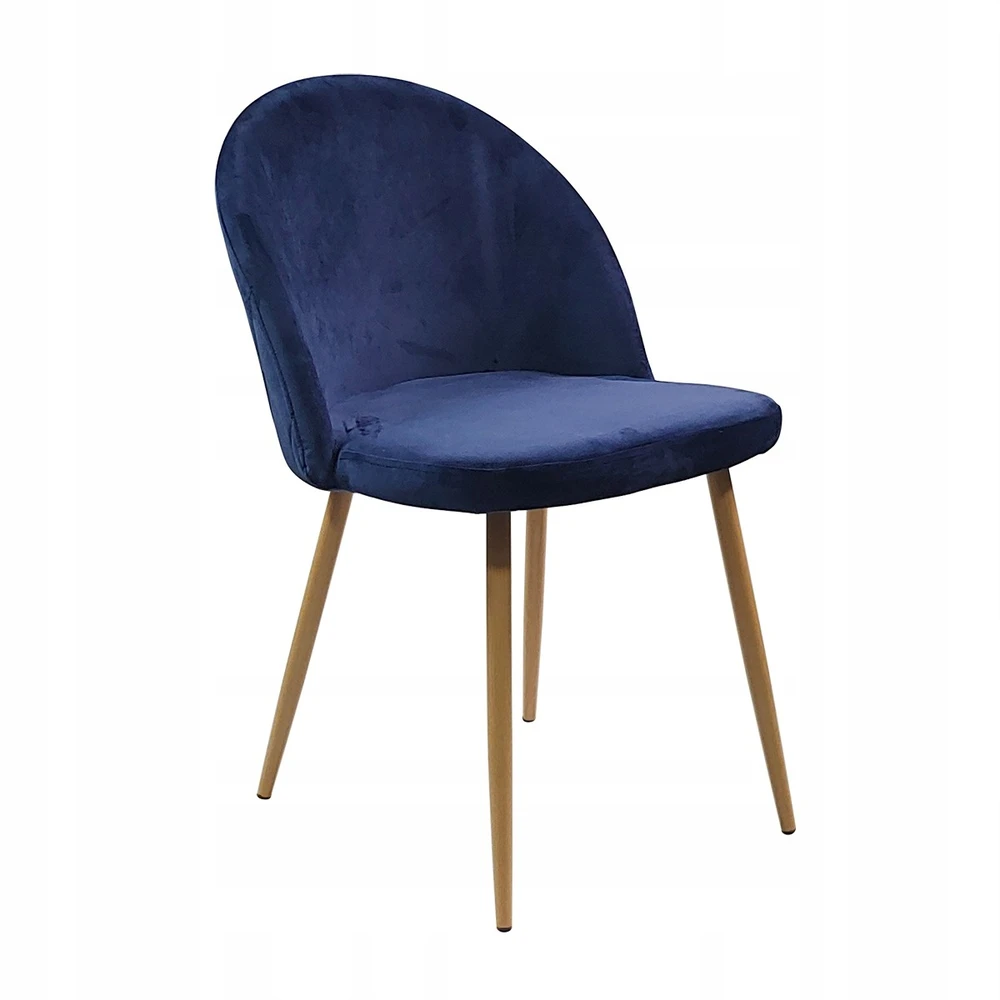 Bm Design 4 DENWER VELVET tamsiai mėlynos spalvos kėdės - aksomas