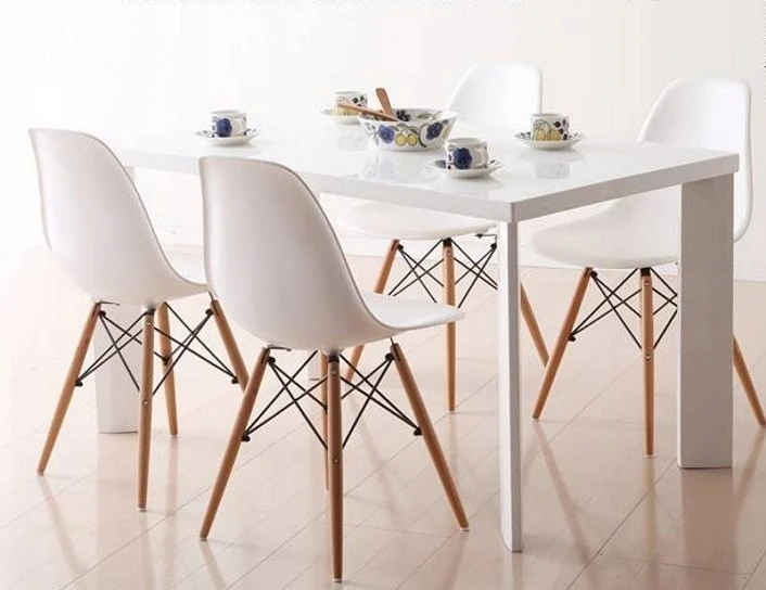 Bm Design 4 DSW Milano baltos kėdės, skandinaviška svetainė