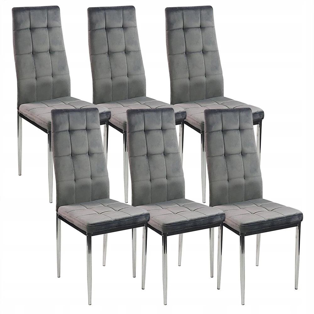 Bm Design 4 MONAKO VELVET kėdės, pilkos, aptrauktos aksomu