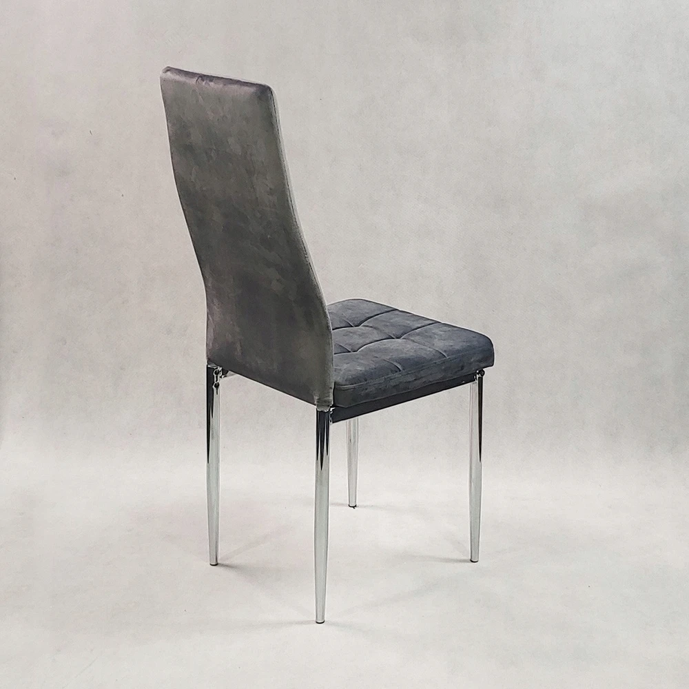 Bm Design 4 MONAKO VELVET kėdės, pilkos, aptrauktos aksomu