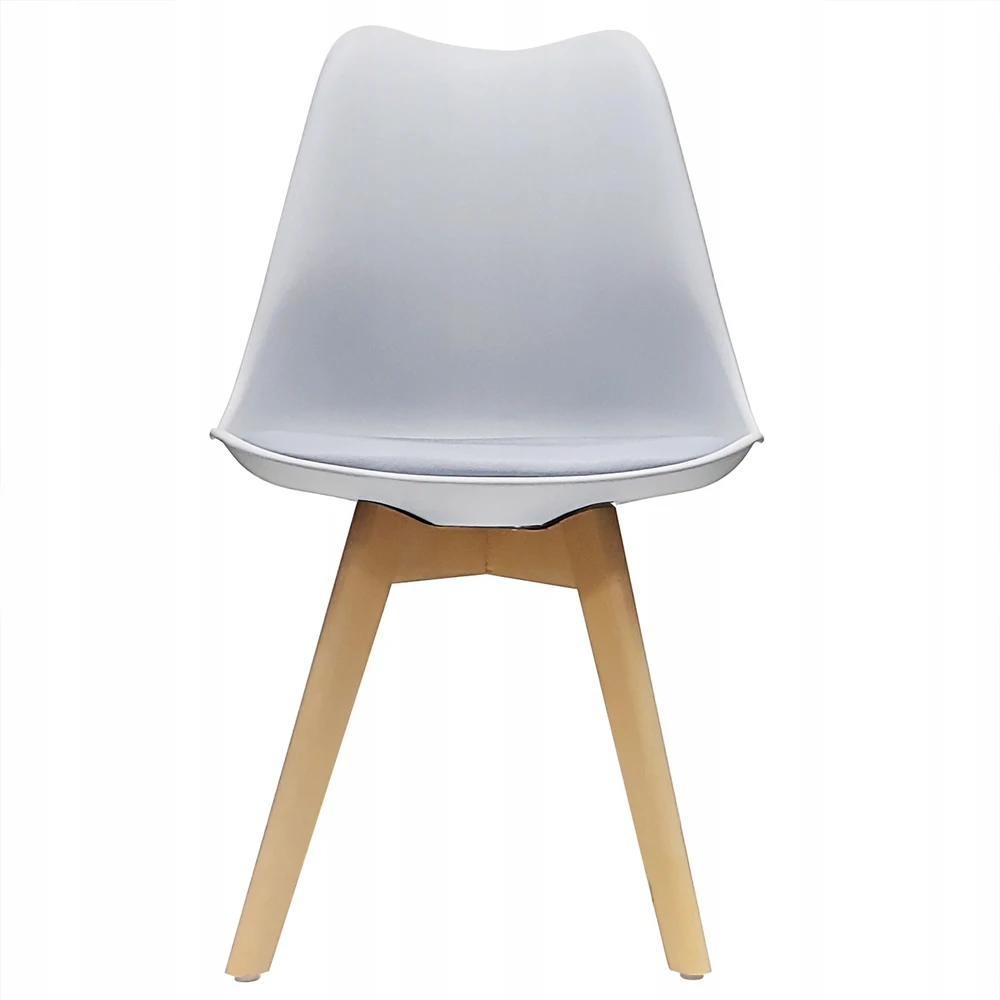 Bm Design 4 Norden kėdės, pilkos, pagalvėlė, medinės kojos