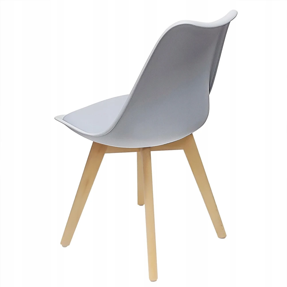 Bm Design 4 Norden kėdės, pilkos, pagalvėlė, medinės kojos