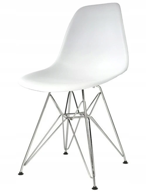 Bm Design DSR Milano kėdė, balta, skandinaviška, metalinė koja