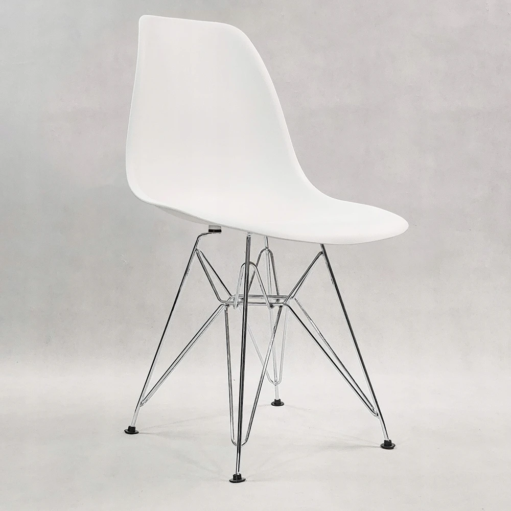 Bm Design DSR Milano kėdė, balta, skandinaviška, metalinė koja