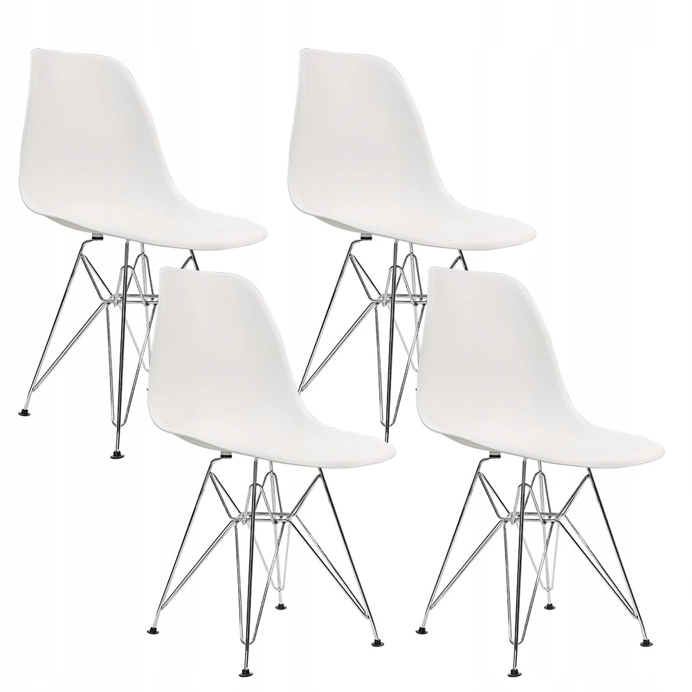 Bm Design DSR Milano kėdė, balta, skandinaviška, metalinė koja