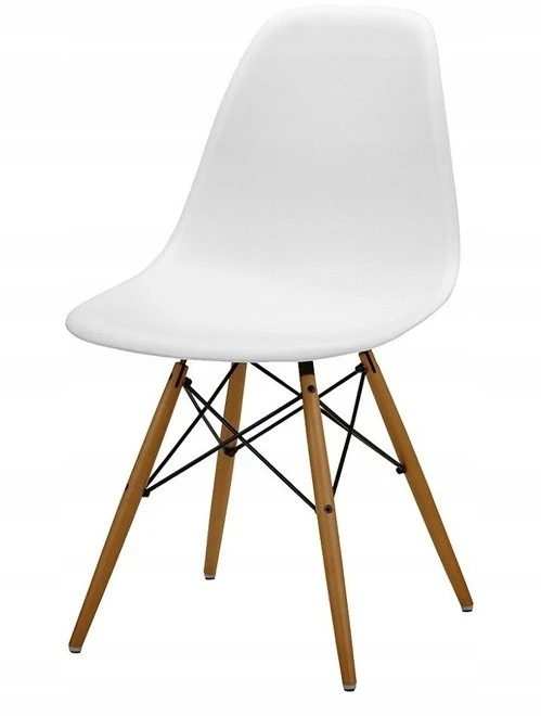 Bm Design DSW Milano kėdė, baltos skandinaviškos medienos kojos
