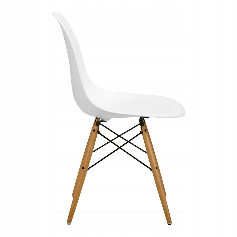 Bm Design DSW Milano kėdė, baltos skandinaviškos medienos kojos