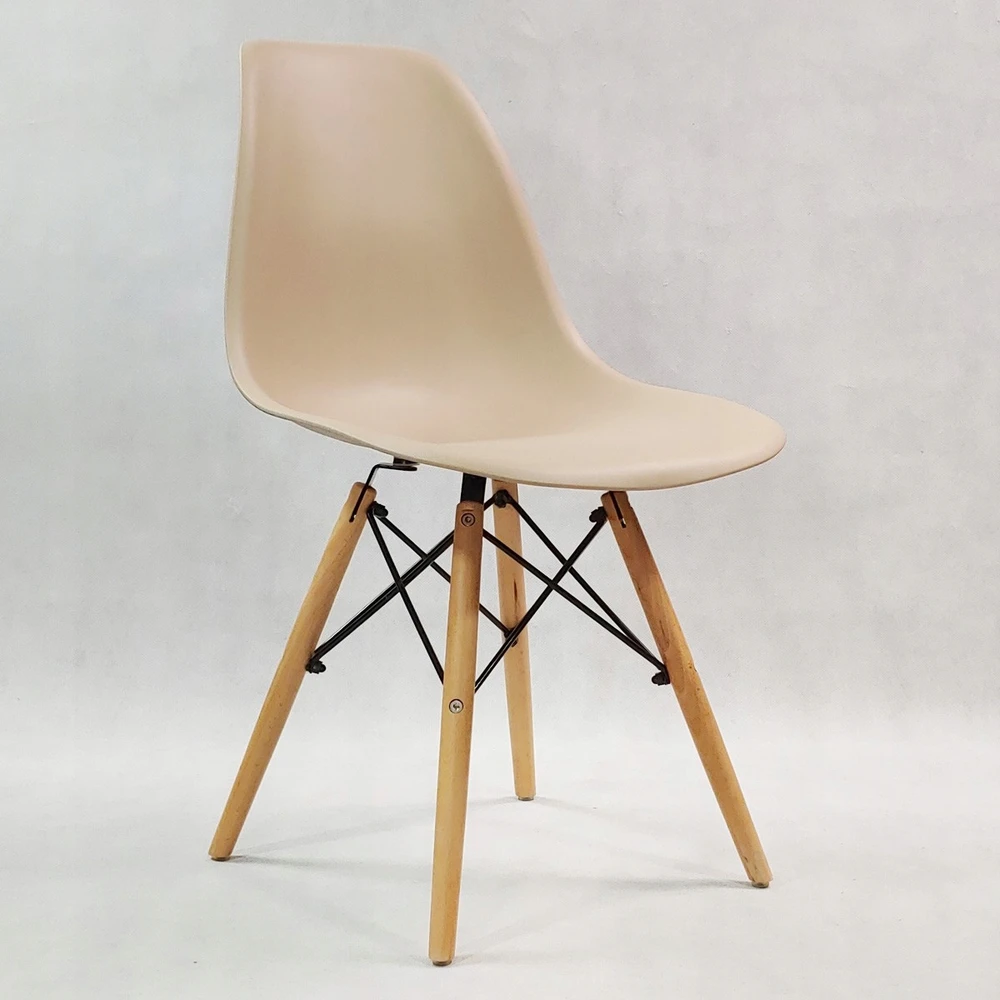 Bm Design DSW Milano kėdė, smėlio spalvos skandinaviškos medienos koja