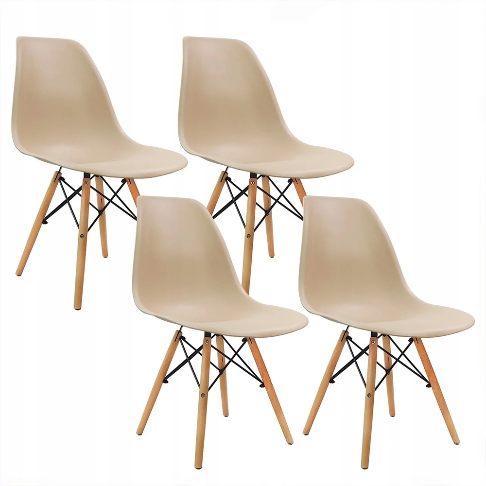 Bm Design DSW Milano kėdė, smėlio spalvos skandinaviškos medienos koja
