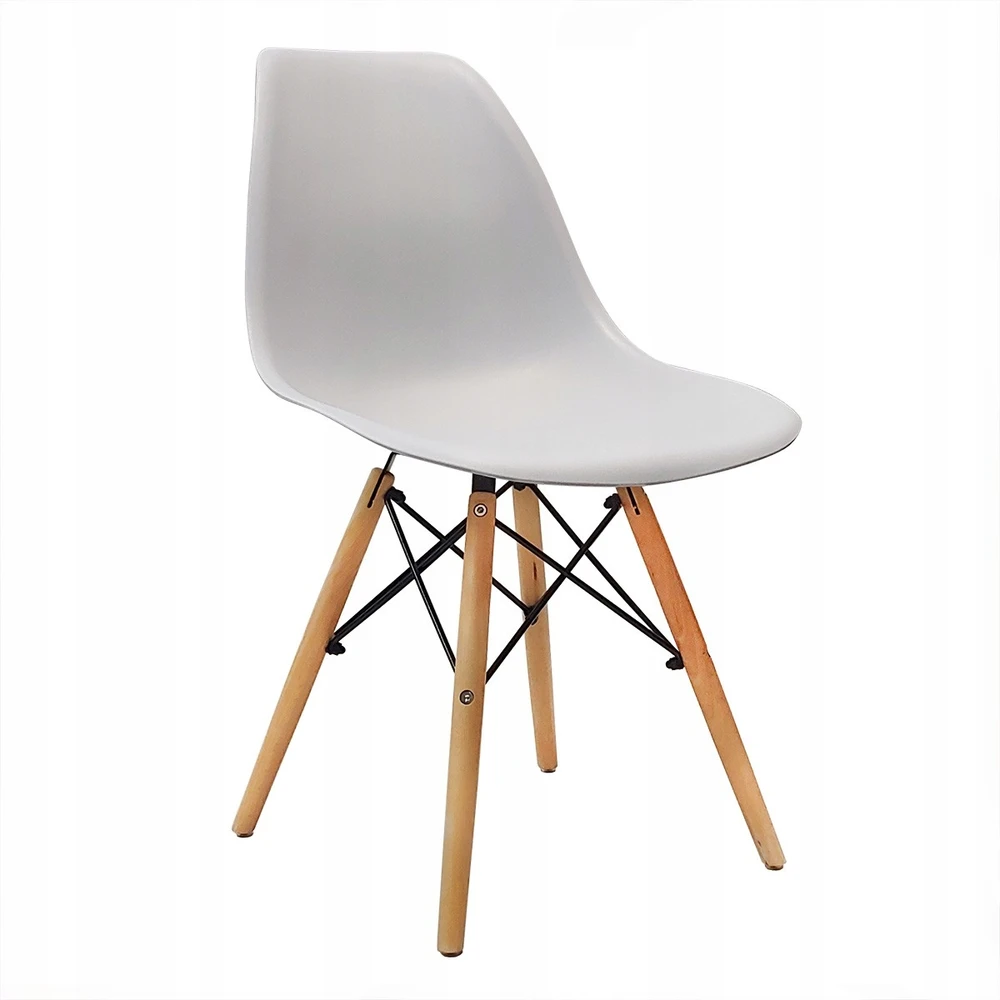 Bm Design DSW Milano kėdės, pilkos, 6 vnt. Skandinaviškos medienos kojos