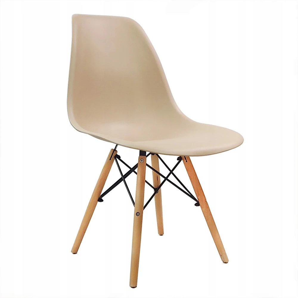 Bm Design DSW Milano smėlio spalvos kėdės, 4 vnt. Skandinaviškos medienos kojos