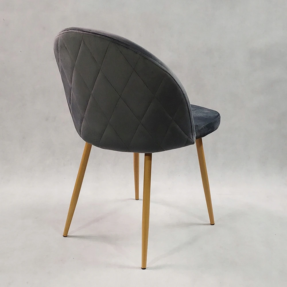 Bm Design Kėdė DENWER VELVET, pilka aksominė, apmušta