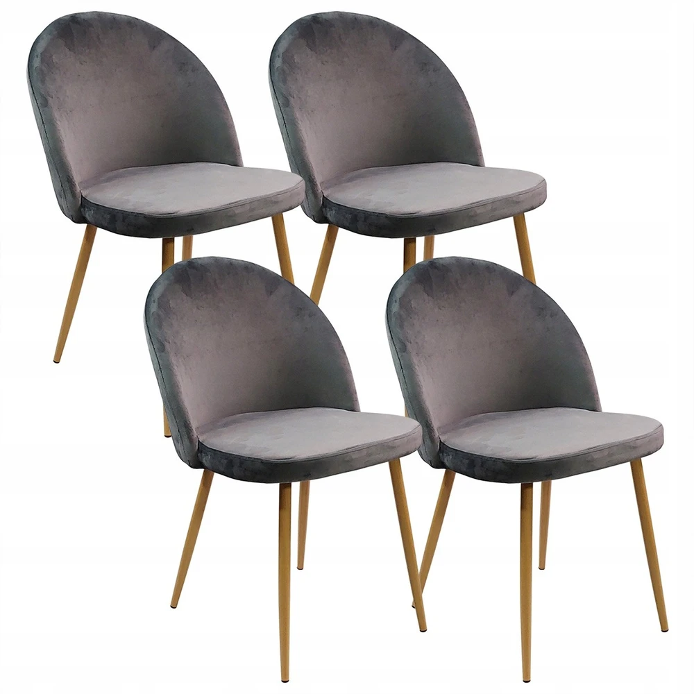 Bm Design Kėdė DENWER VELVET, pilka aksominė, apmušta