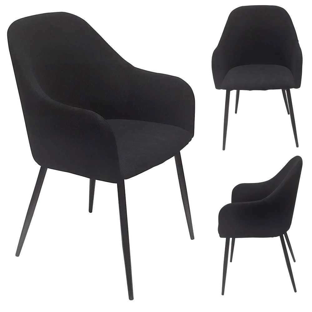 Bm Design Kėdė MONTANA, juodas velvetas, juodos metalinės kojos