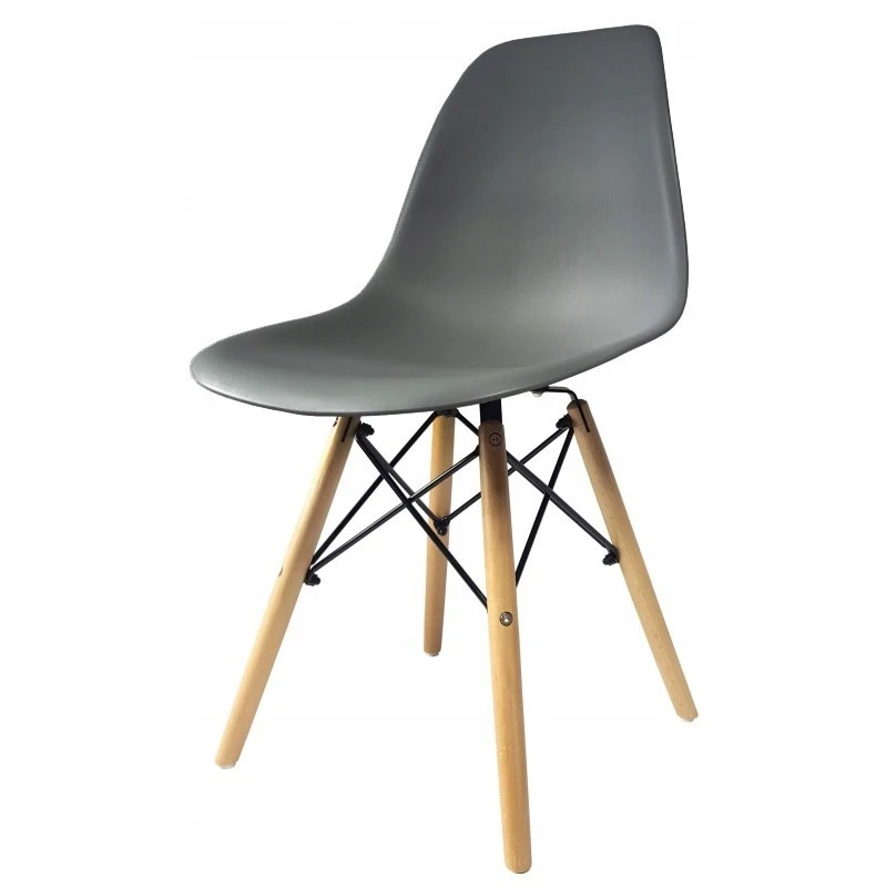 Bm Design Krzesła DSW Milano grafitowe 6 vnt. skandynawskie nogi drewno