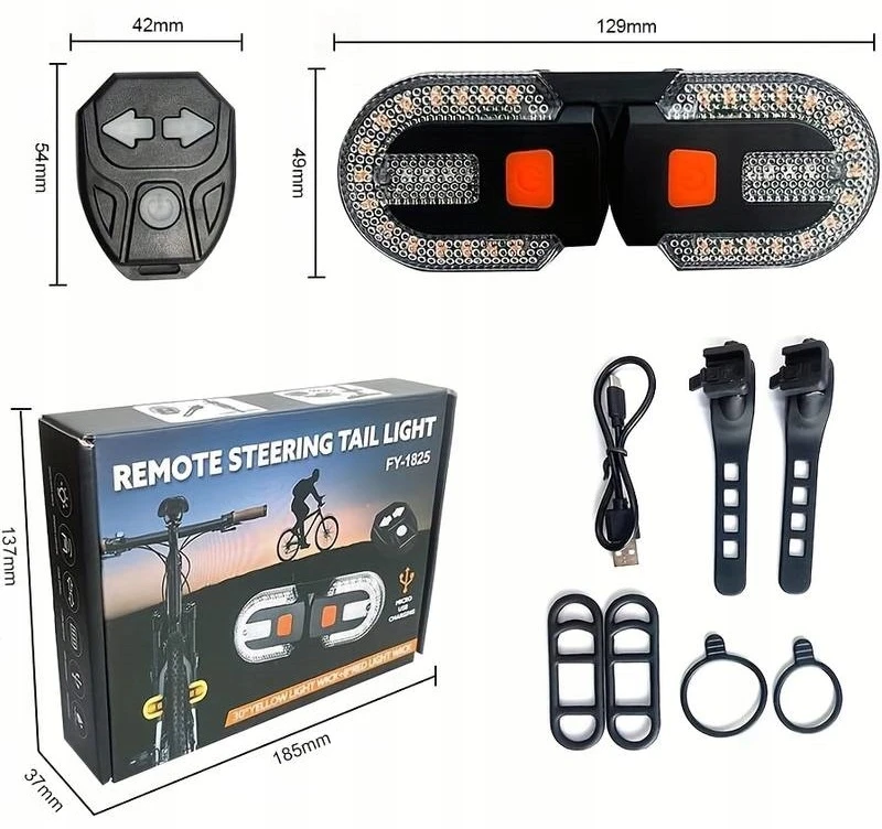 Bntrade DVIRAČIO POSUSIŲ SIGNALO KRYPTYS DVIRAČIO LEMPAS GALINIS USB SIGNALO SIGNALAS