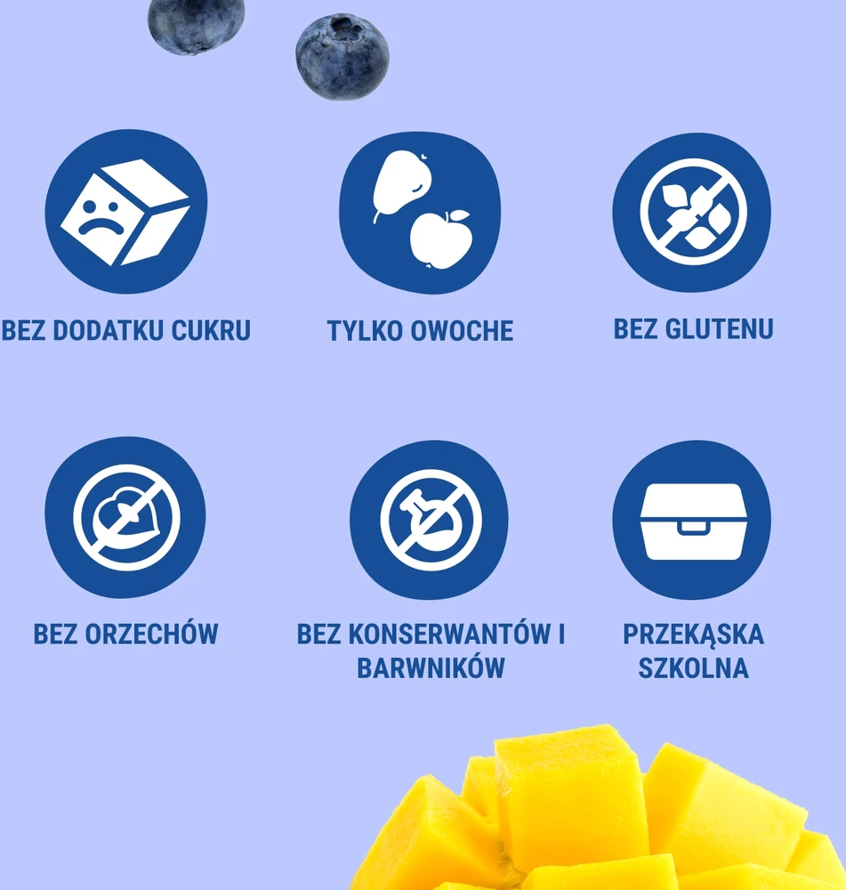 BOB SNAIL Blueberry Multifruit vaisių drebučiai 160g 8vnt, be cukraus, be glitimo