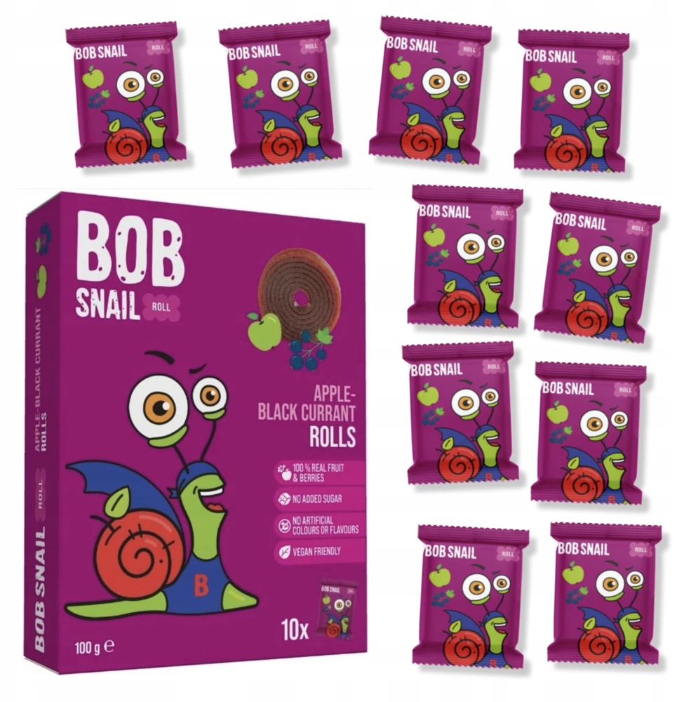 Bob Snail BOB Ślimak SNAIL obuolių/serbentų užkandis 100 gr
