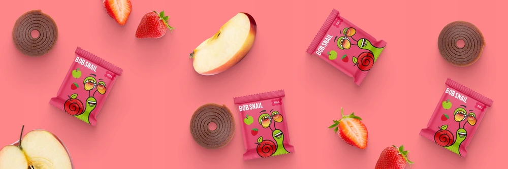 Bob Snail SRAIGĖS BOBAS SRAIGĖS vaisių užkandis BE CUKRAUS OBUOLIŲ BRAŠKĖS 10x10g