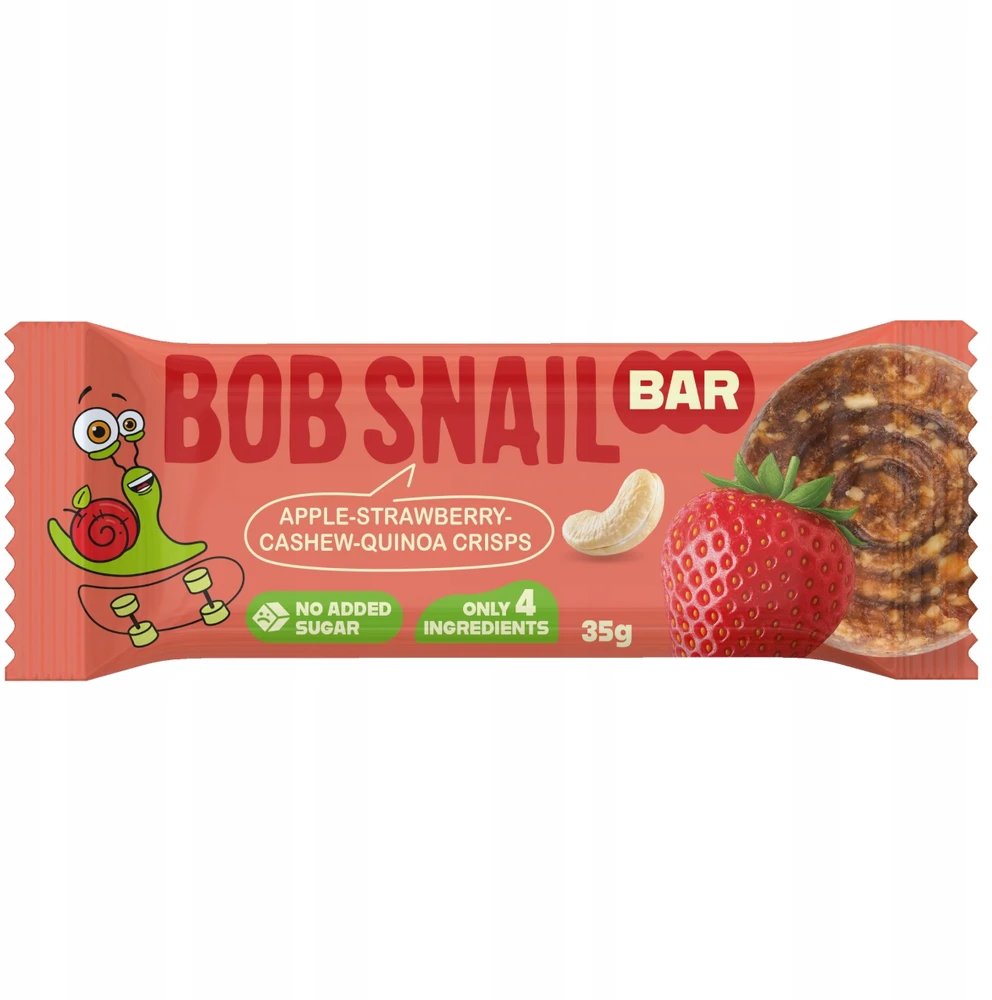 BOB SNAIL vaisių batonėlis OBUOLIŲ BRAKŠČIŲ ANARYDŽIAI be pridėtinio cukraus 15x35 g