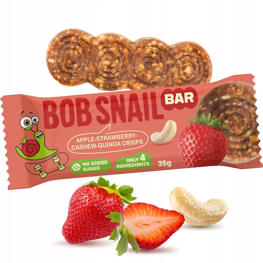 BOB SNAIL vaisių batonėlis OBUOLIŲ BRAKŠČIŲ ANARYDŽIAI be pridėtinio cukraus 15x35 g