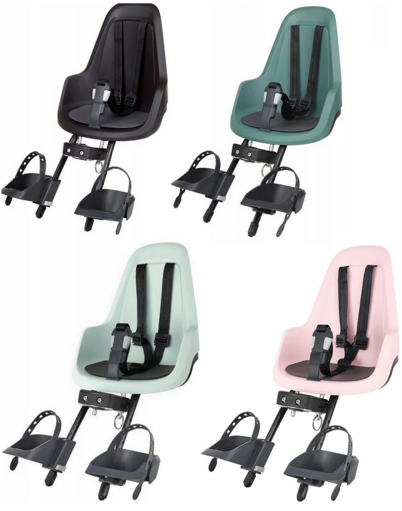 Bobike Mini Go dviračio kėdutė priekyje, juoda