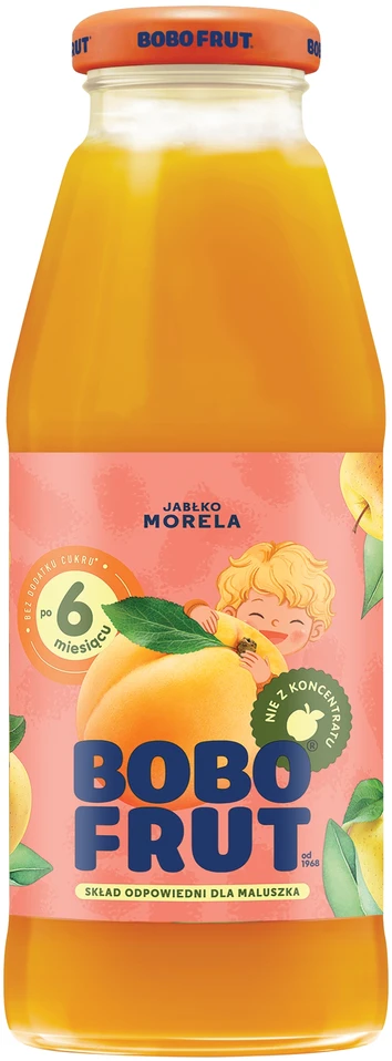 Bobo Frut rinkinys Vaisių nektaras obuolių abrikosas po 6 mėnesių 300 ml x12