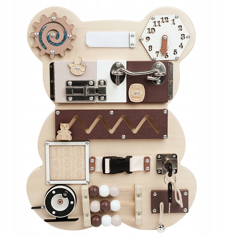 Bobo San MONTESSORI BEAR JUTIMO MANIPULIAVIMO LENTA Teddy Bear vaikams