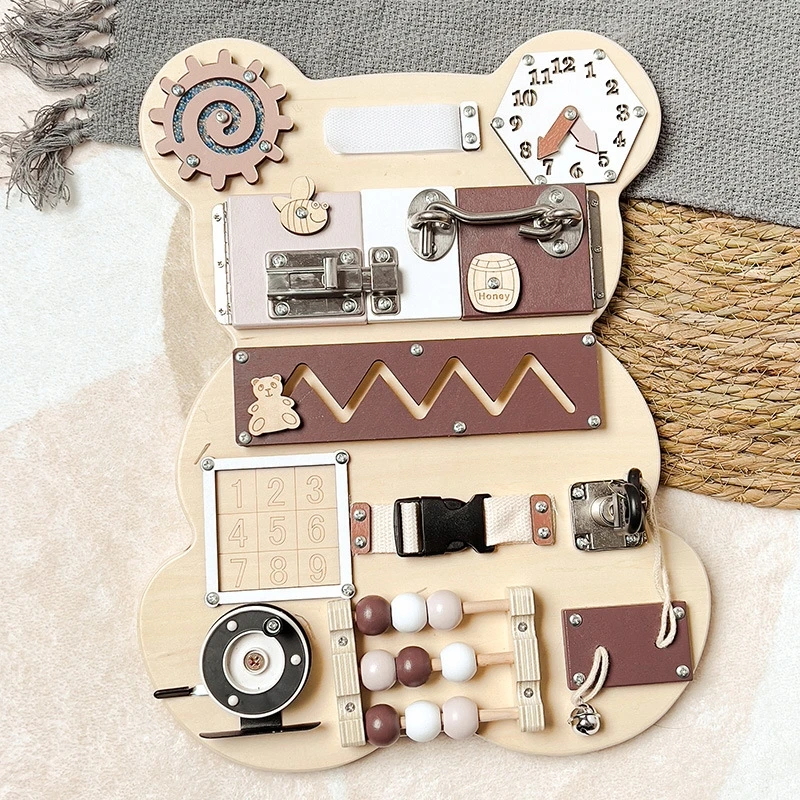 Bobo San MONTESSORI BEAR JUTIMO MANIPULIAVIMO LENTA Teddy Bear vaikams