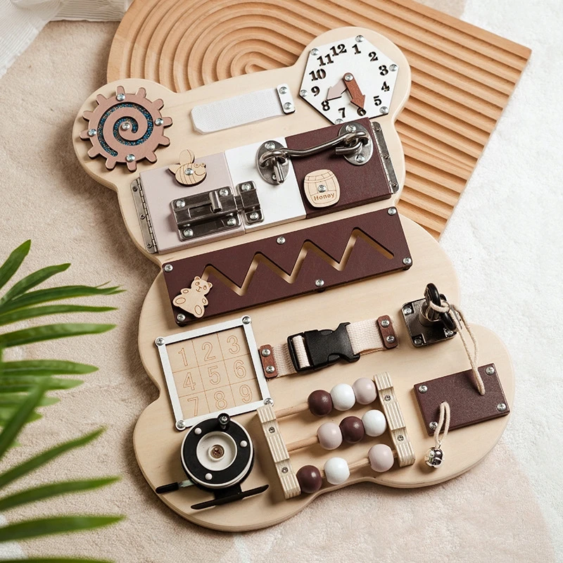 Bobo San MONTESSORI BEAR JUTIMO MANIPULIAVIMO LENTA Teddy Bear vaikams