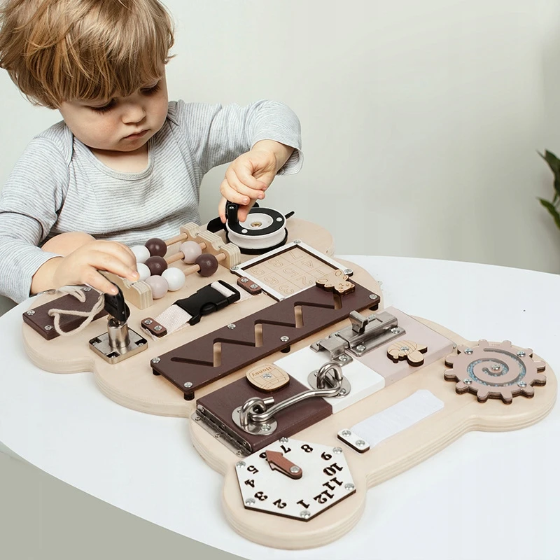 Bobo San MONTESSORI BEAR JUTIMO MANIPULIAVIMO LENTA Teddy Bear vaikams