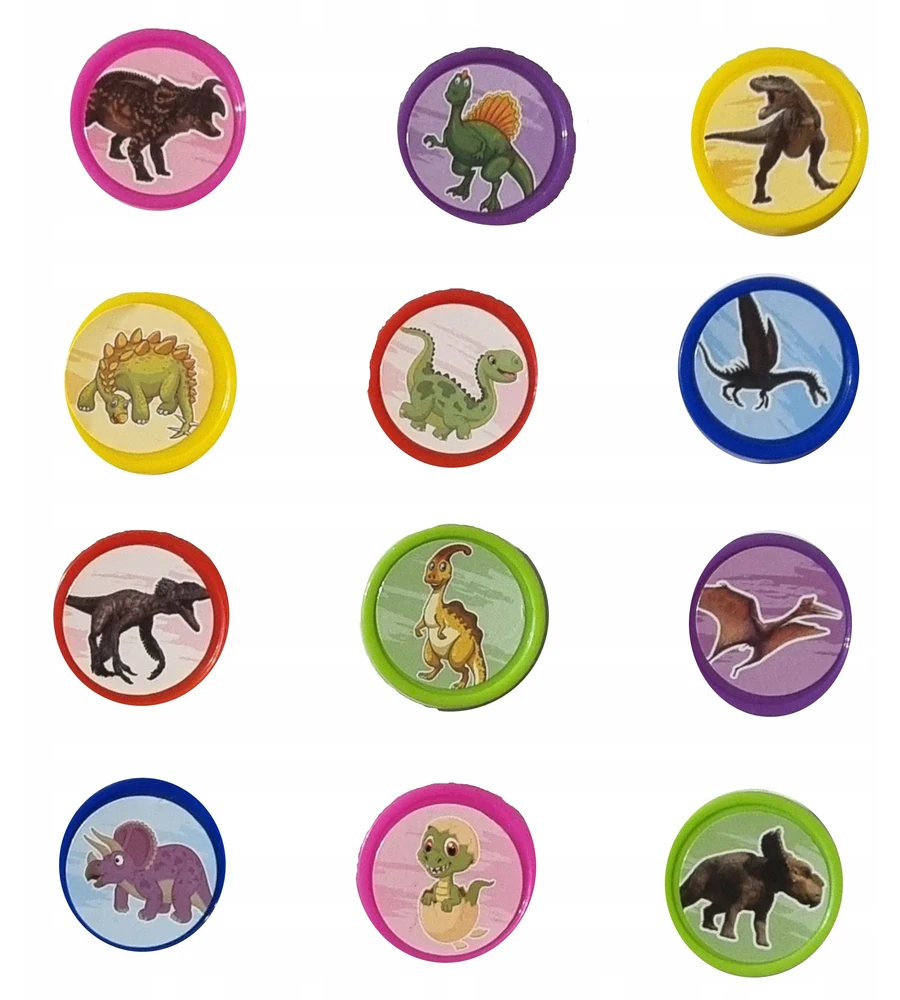 Bobo San Pieczątki Dinozaury 12szt stempelki T-REX i spółka