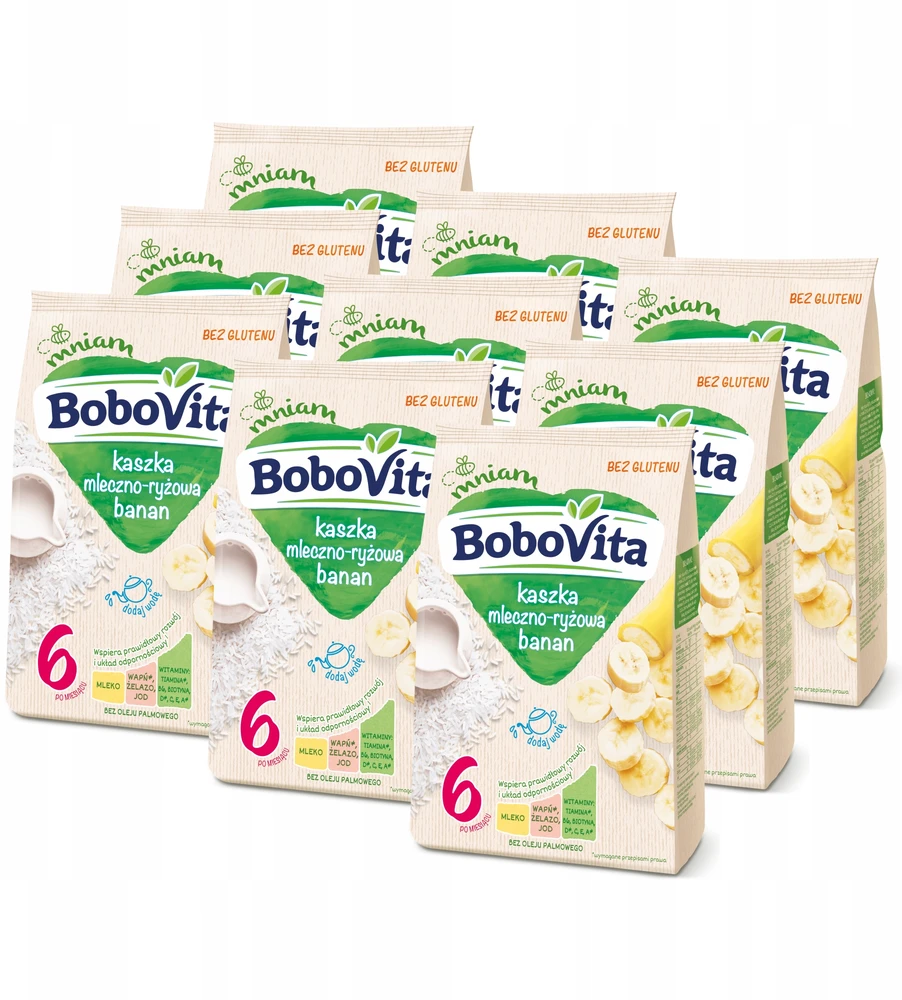 BoboVita Bananų pieniškos ryžių košės RINKINYS 9x230g
