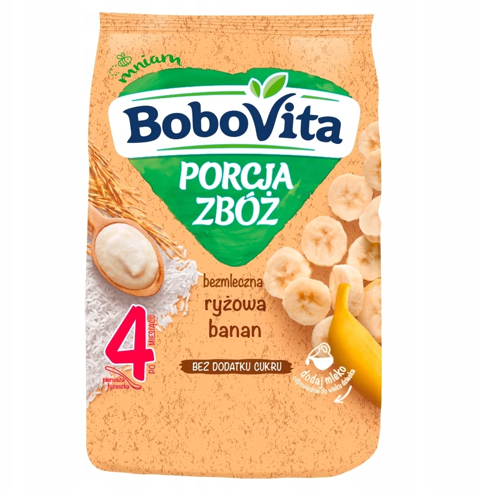 BoboVita Be pieno ryžių košės bananas po 4 mėnesių 170g