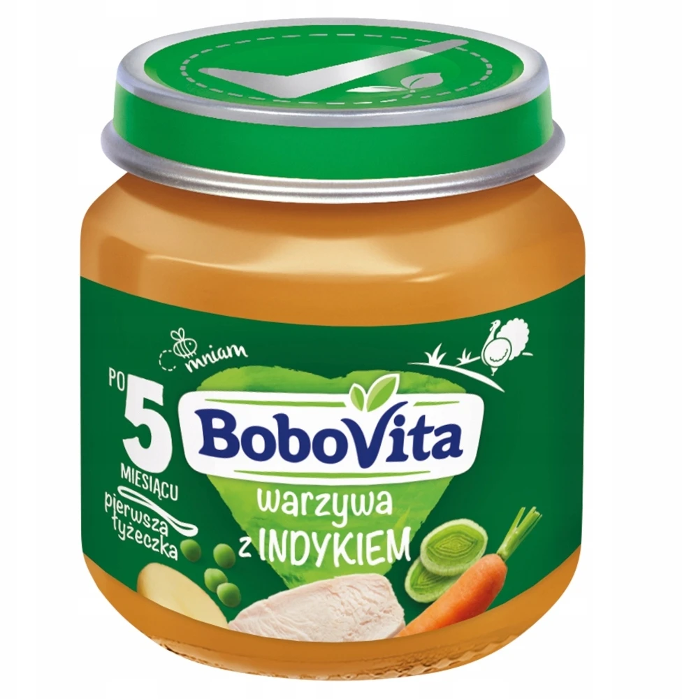 BoboVita Dinner Daržovės su kalakutiena po 5 mėnesių 125 g