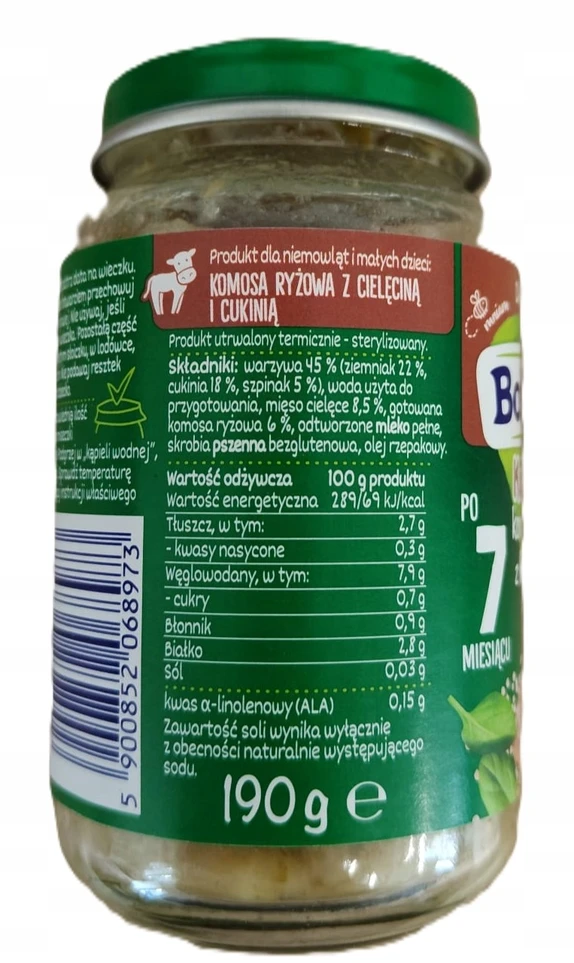 BoboVita Kashotto! Kvinoja su veršiena ir cukinijomis po 7 mėnesių 190 g
