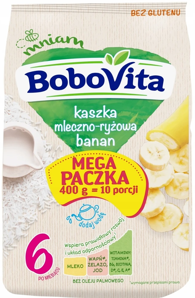 BOBOVITA KASZKA pieninių ryžių bananas 400g