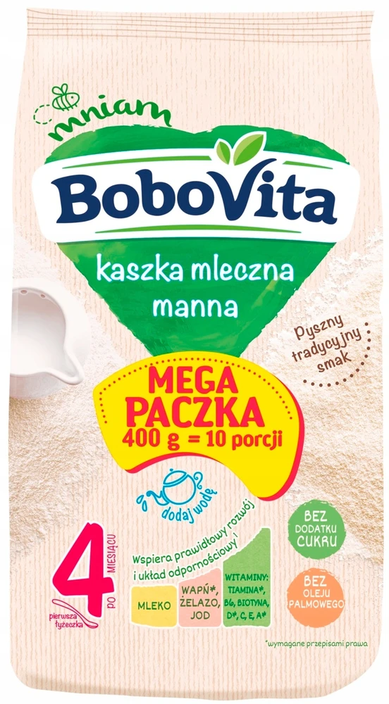 BOBOVITA KASZKA pieno manų kruopos 400g