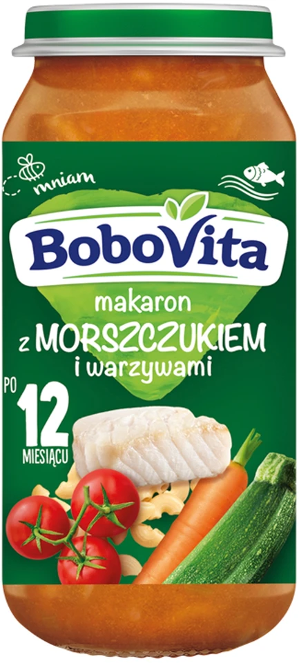 Bobovita Obiadek makaronai su lydekiais ir daržovėmis 12 m+ 250 g žuvies
