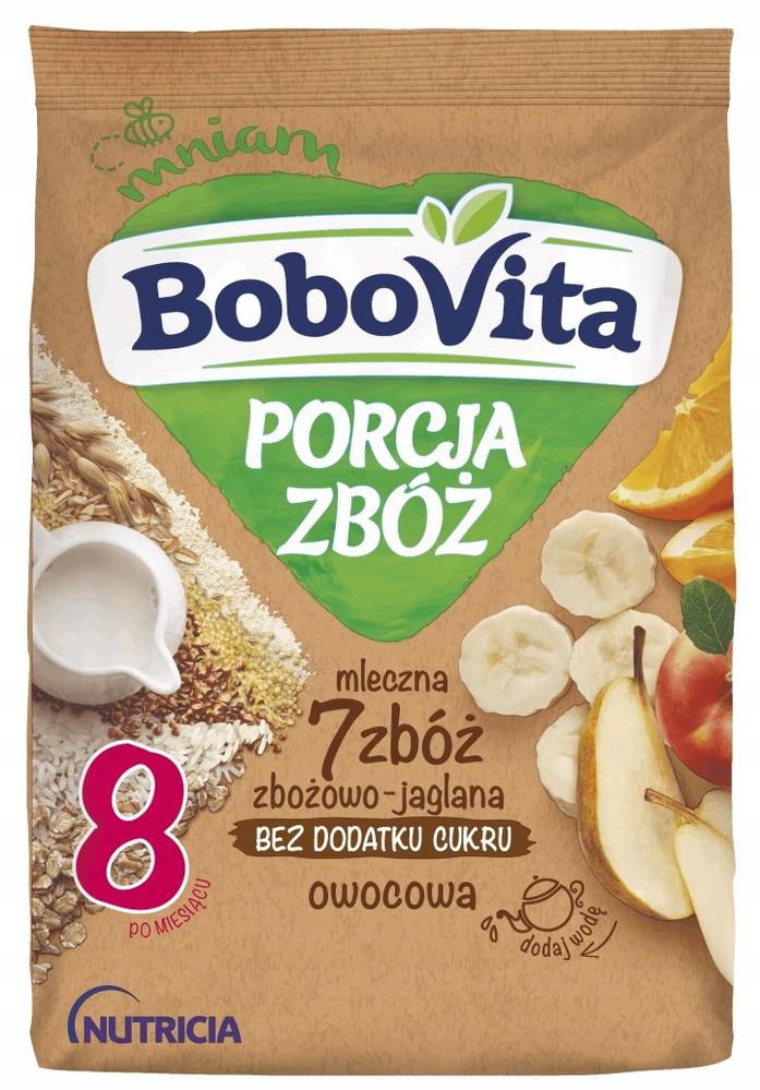 Bobovita pienas Grūdų porcija 7 grūdų vaisiai 210 g