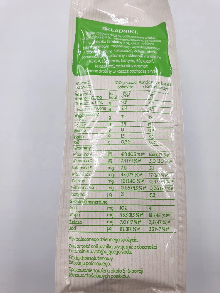 BoboVita pieninių ryžių košės bananas po 6 mėnesių 230 g
