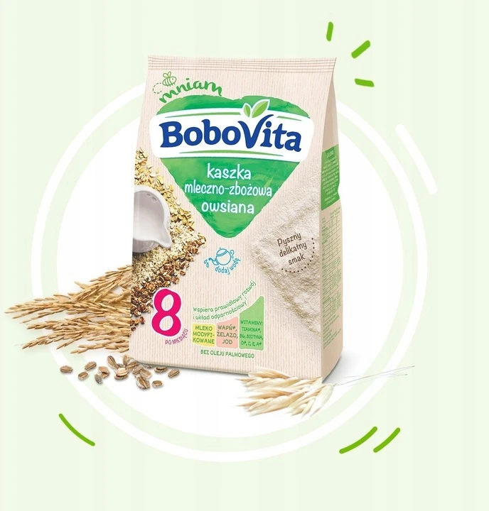 BOBOVITA Pieno ir grūdų avižų košė 8 m+ 230g, 2026 11 27