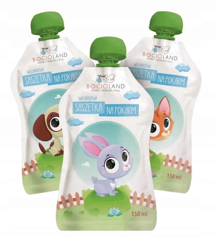 Bocioland Daugkartiniai paketėliai 150ml 12 vnt