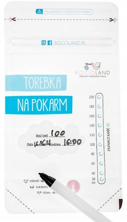 Bocioland Maišeliai motinos pienui 0175, 200 ml, 30 vnt.