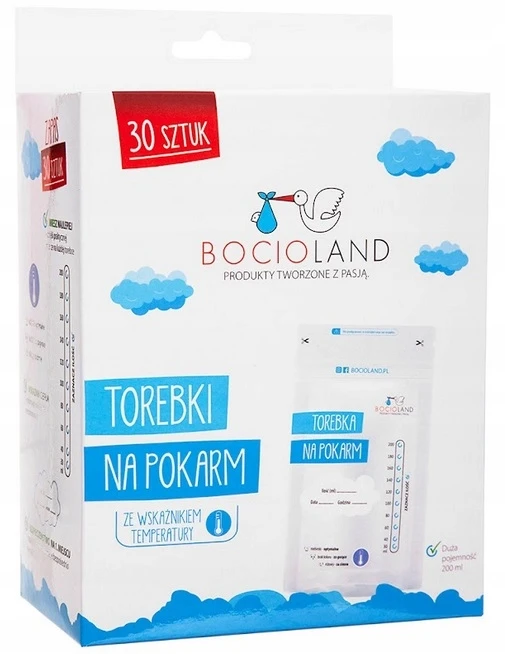 Bocioland Maišeliai motinos pienui 0175, 200 ml, 30 vnt.