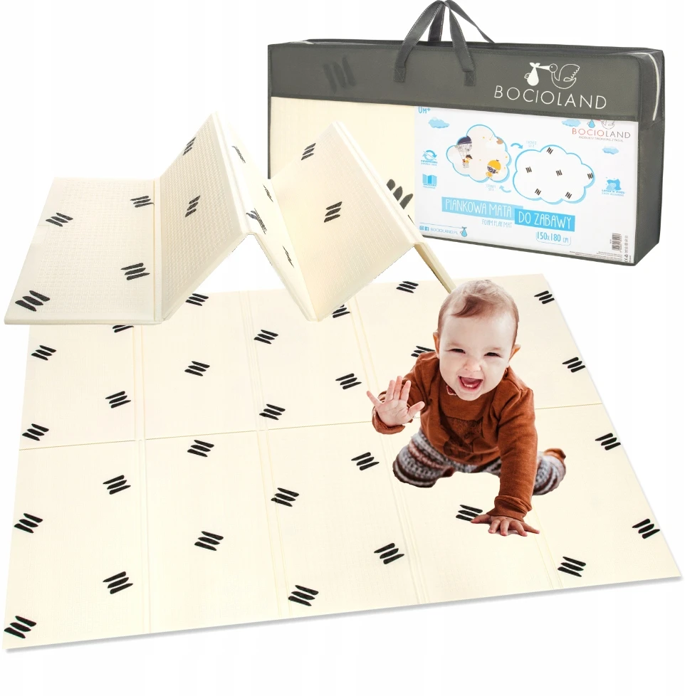 Bocioland PUTOLŲ KILIMAS Vaikams 150×180 neslystantis, skirtas šliaužioti FUN THICK