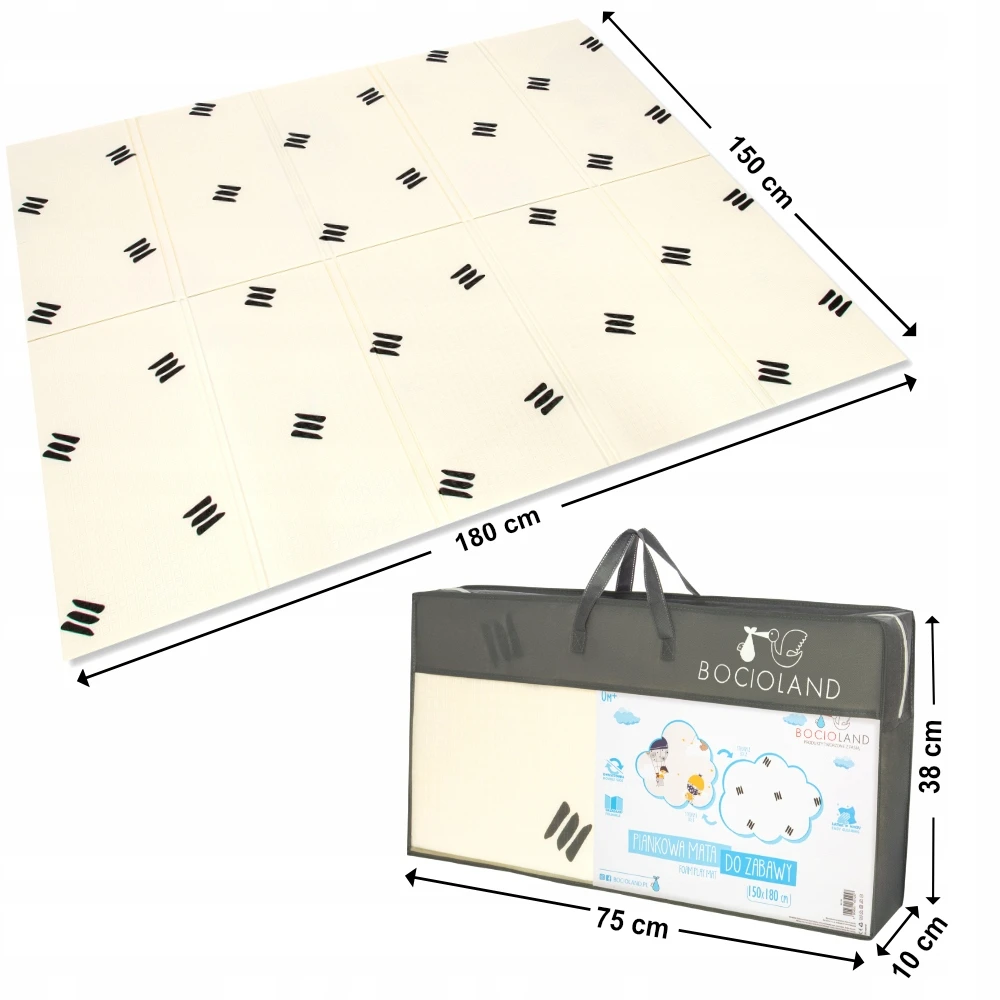 Bocioland PUTOLŲ KILIMAS Vaikams 150×180 neslystantis, skirtas šliaužioti FUN THICK