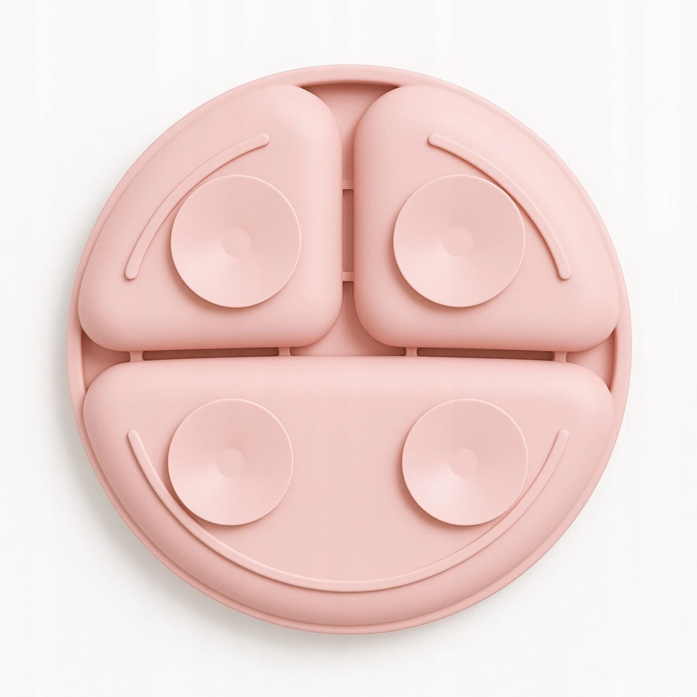 Bocioland Silicone trijų dalių PLOKŠTĖ su siurbtuku vaikams ir kūdikiams