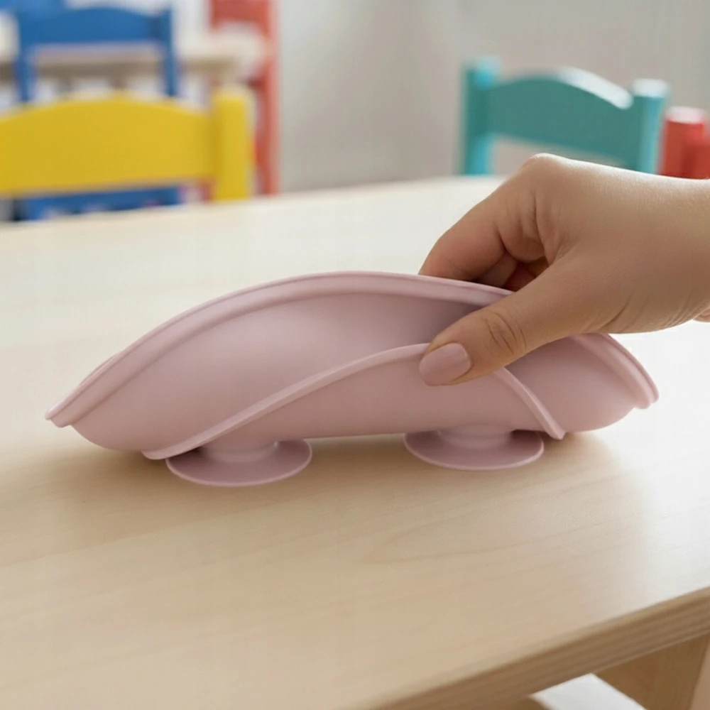 Bocioland Silicone trijų dalių PLOKŠTĖ su siurbtuku vaikams ir kūdikiams