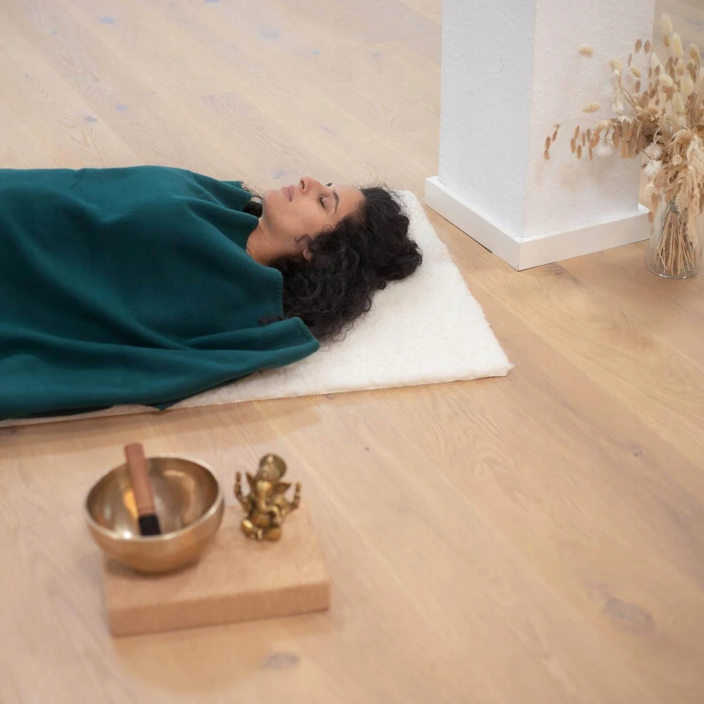Bodhi Yoga Jogos antklodė, Bodhi, Asana, mėlyna, 140x200 cm
